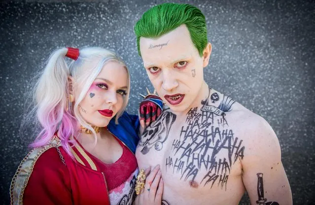 Cosplayers in character as Harley Quinn and The Joker from Suicide Squad during MCM London Comic Con 2017 held at the ExCel on October 27, 2017 in London, England. (Photo by Ollie Millington/Getty Images)