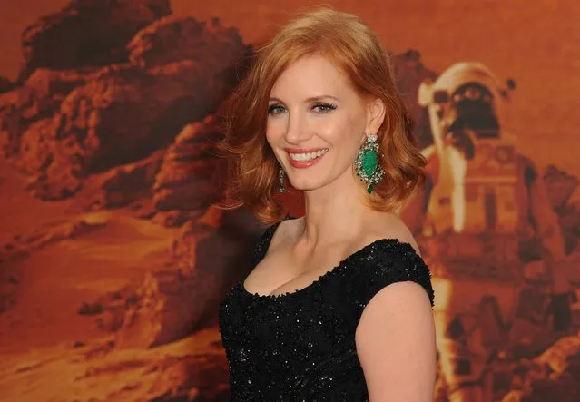 Jessica Chastain attends the European premiere of “The Martian” at Odeon Leicester Square on September 24, 2015 in London, England. (Photo by Eamonn M. McCormack/Getty Images)