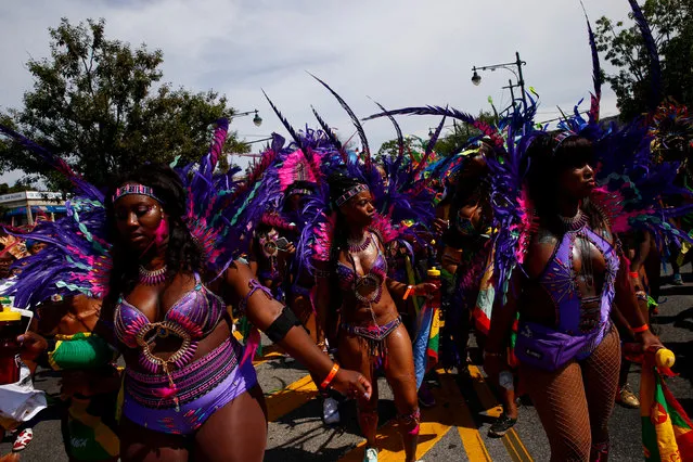 Participants dance during the West Indian Day Parade in the Brooklyn borough of New York September 5, 2016. (Photo by Eric Thayer/Reuters)