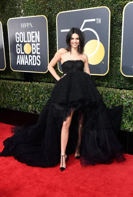 Model Kendall Jenner attends The 75th Annual Golden Globe Awards at The Beverly Hilton Hotel on January 7, 2018 in Beverly Hills, California.  (Photo by Frazer Harrison/Getty Images)