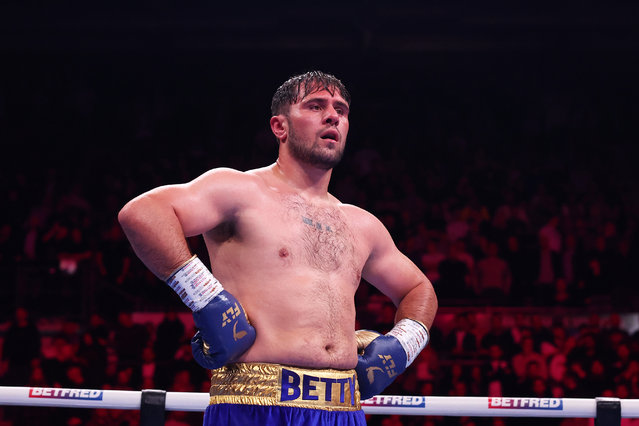 Dave Allen looks on following his heavyweight fight against Arslanbek Makhmudov at Utilita Area Sheffield on October 11, 2025 in Sheffield, England. (Photo by George Wood/Getty Images)