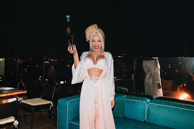 American rapper Doja Cat celebrates her birthday with PATRÓN EL ALTO at her pajama-themed party in Los Angeles on October 21, 2025. (Photo by Steven Blanco)
