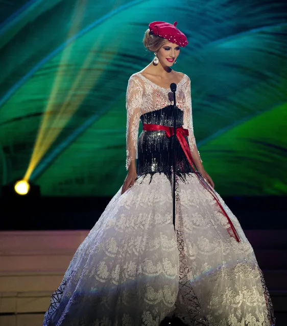 Miss France, Camille Cerf, poses for the judges, during the national costume show during the 63rd annual Miss Universe Competition in Miami, Fla., Wednesday, January 21, 2015. (Photo by J. Pat Carter/AP Photo)