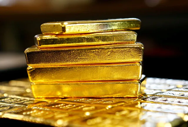 Gold bars are seen at the Austrian Gold and Silver Separating Plant “Oegussa” in Vienna, Austria, March 18, 2016. (Photo by Leonhard Foege/Reuters)