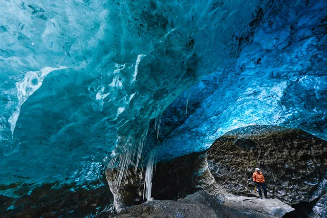 “Hidden Treasure”. Blue bubbly ice Cave. Photo location: Vatnajökull, Iceland. (Photo and caption by David Köster/National Geographic Photo Contest)