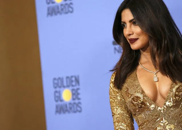Actress Priyanka Chopra poses backstage after presenting an award during the 74th Annual Golden Globe Awards in Beverly Hills, California, U.S., January 8, 2017. (Photo by Mario Anzuoni/Reuters)