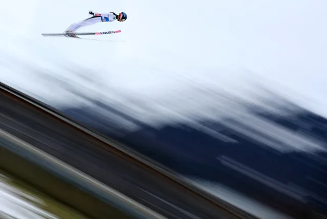 Poland's Maciej Kot in action during ski-jumping practice at the Four Hills Tournament in Oberstdorf, Germany on December 28, 2023. (Photo by Kai Pfaffenbach/Reuters)