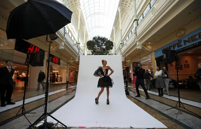 Model Bethan Sowerby wears a dress made using graphene during a media event at the Intu Trafford centre shopping complex in Manchester, Britain, January 25, 2017. (Photo by Phil Noble/Reuters)