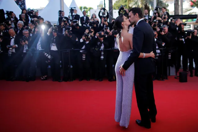 Sara Sampaio and Oliver Ripley attend the “120 Beats Per Minute (120 Battements Par Minute)” screening during the 70th annual Cannes Film Festival at Palais des Festivals on May 20, 2017 in Cannes, France. (Photo by Stephane Mahe/Reuters)