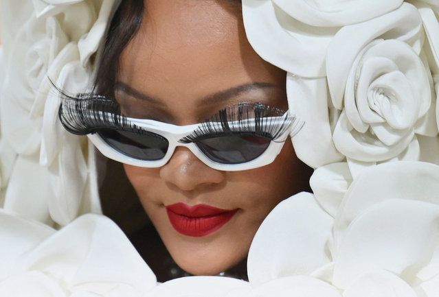 Barbadian singer Rihanna arrives for the 2023 Met Gala at the Metropolitan Museum of Art on May 1, 2023, in New York. The Gala raises money for the Metropolitan Museum of Art's Costume Institute. The Gala's 2023 theme is “Karl Lagerfeld: A Line of Beauty”. (Photo by Angela Weiss/AFP Photo)