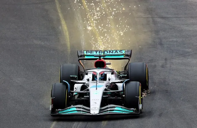 Mercedes' George Russell during practice before the F1 Belgian Grand Prix in Spa, Belgium on August 26, 2022. (Photo by Johanna Geron/Reuters)