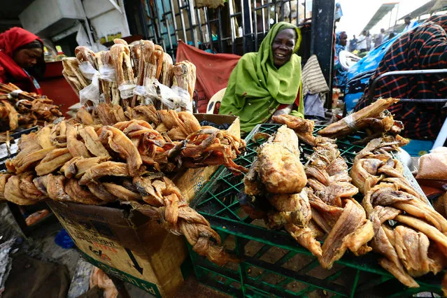 A vendor displays dried fish at the market in Khartoum July 28, 2016. (Photo by Mohamed Nureldin Abdallah/Reuters)