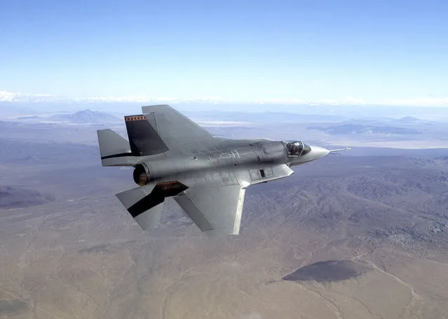 This undated photo provided by Northrop Grumman Corp., shows a pre-production model of the F-35 Joint Strike Fighter. (Photo by Northrop Grumman/AP Photo)