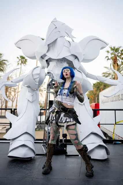 American singer Ashnikko poses backstage for a photo at the Coachella Valley Music and Arts Festival on April 14, 2023 in Indio, California. (Photo by Emma McIntyre/Getty Images for Coachella)