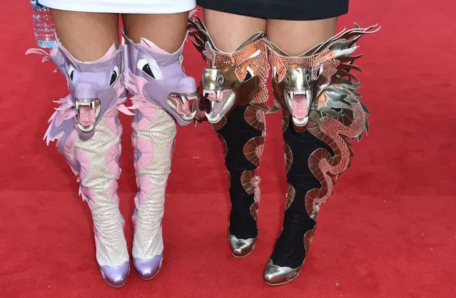 Two members of Australian band Sheppard, wearing boots by designer Jaime Lee, arrive at the 29th Australian Recording Industry Association (Aria) awards in Sydney, Australia November 26, 2015. (Photo by  Tracey Nearmy/AAP)