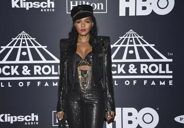 Janelle Monae arrives at the Rock & Roll Hall of Fame induction ceremony at the Barclays Center on Friday, March 29, 2019, in New York. (Photo by Evan Agostini/Invision/AP Photo)