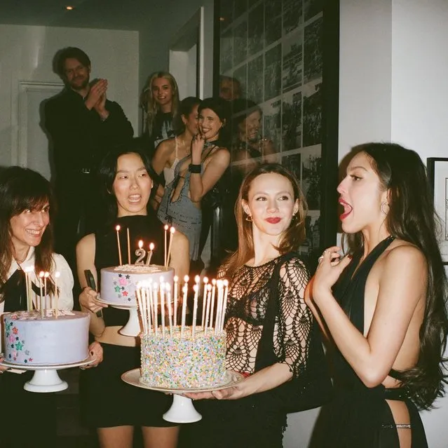 American singer-songwriter Olivia Rodrigo blows out the candles of her birthday cake in the second decade of February 2024. (Photo by oliviarodrigo/Instagram)