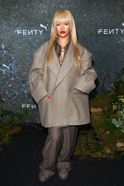Barbadian singer and businesswoman Rihanna attends the FENTY x PUMA Creeper Phatty Earth Tone Launch Party at Tobacco Dock on April 17, 2024 in London, England. (Photo by Stuart C. Wilson/Getty Images)