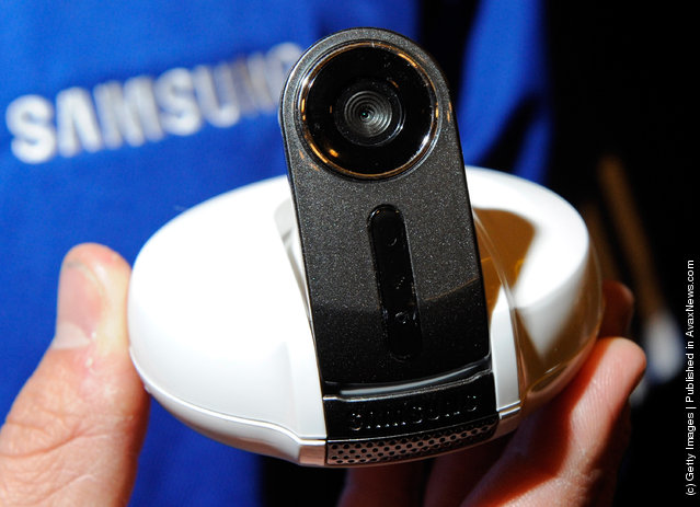 A Samsung Wi-Fi video baby monitor is displayed during a press event at The Venetian for the 2012 International Consumer Electronics Show (CES)