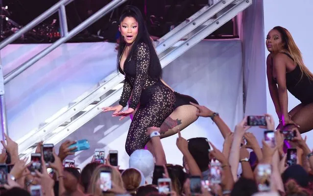 Recording artist Nicki Minaj performs at the 2015 Billboard Hot 100 Music Festival at Nikon at Jones Beach Theater on Sunday, August 23, 2015, in Wantagh, N.Y. (Photo by Scott Roth/Invision/AP Photo)