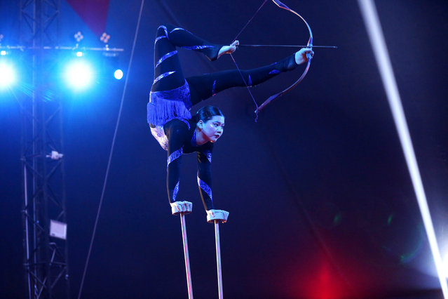 A circus performance is staged in Baghdad, Iraq, on December 25, 2024. (Photo by Xinhua News Agency/Rex Features/Shutterstock)