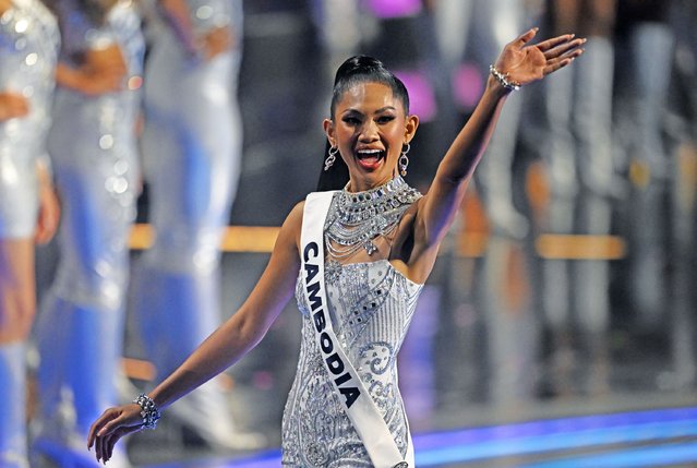 Miss Cambodia, Davin Prasath waves during the 73rd edition of the Miss Universe pageant in Mexico City on November 16, 2024. (Photo by Carl de Souza/AFP Photo)
