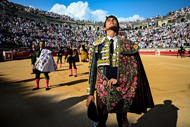 Sebastián Castella, a French matador, in the ring before a bullfight in Nimes, France on June 8, 2025. (Photo by AFP Photo/Stringer)