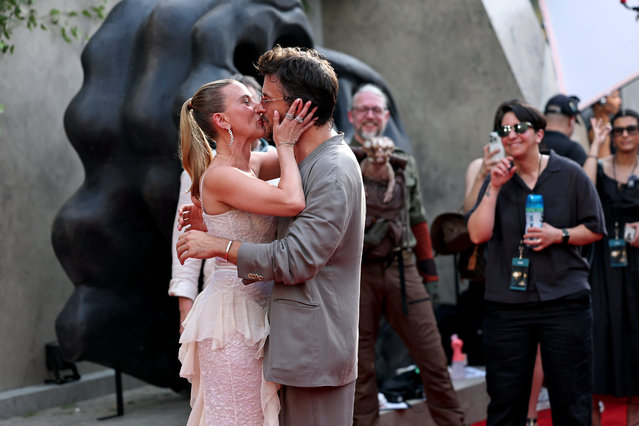 Scarlett Johansson and Jonathan Bailey attend the “Jurassic World Rebirth” New York Premiere at Lincoln Center on June 23, 2025 in New York City. (Photo by Jamie McCarthy/Getty Images)