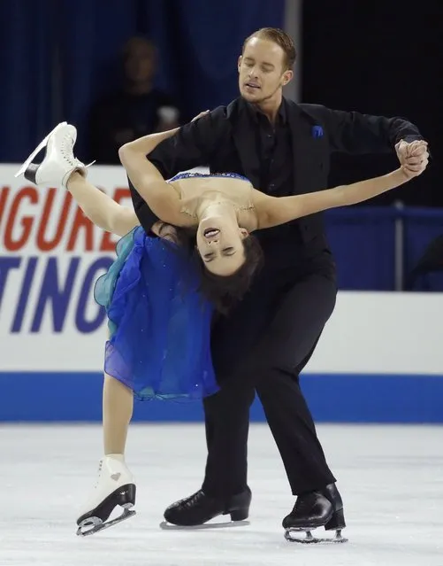 Madison Chock and Evan Bates of the U.S. perform during the ice dance short program at the Skate America figure skating competition in Milwaukee, Wisconsin October 23, 2015. (Photo by Lucy Nicholson/Reuters)