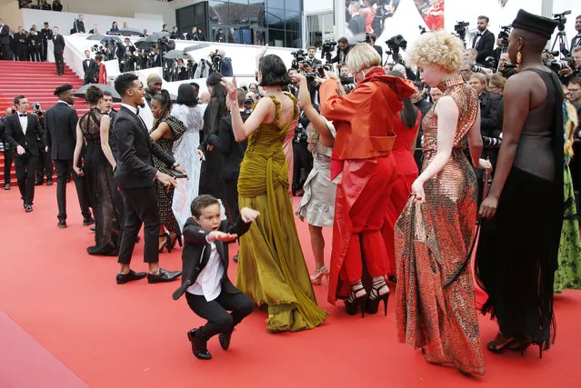 The team of the film “Climax” arrives for the screening of the film “BlacKkKlansman” during the 71st annual Cannes Film Festival at Palais des Festivals on May 14, 2018 in Cannes, France. (Photo by Jean-Paul Pelissier/Reuters)