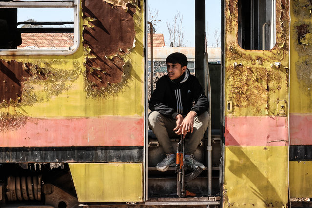 A view from Kadem Station, one of the most important stops on the historic Hejaz Railway and once a meeting point for pilgrims traveling to the Holy Land, now vandalized by the forces of the ousted Baath regime, in Syrian capital Damascus on February 08, 2025. At Kadem Station, there is an area where the locomotives of old trains that served for years on the Hejaz Railway are exhibited. Valuable parts and copper plates of historic locomotives and wagons were looted by the regime forces. (Photo by Izettin Kasim/Anadolu via Getty Images)