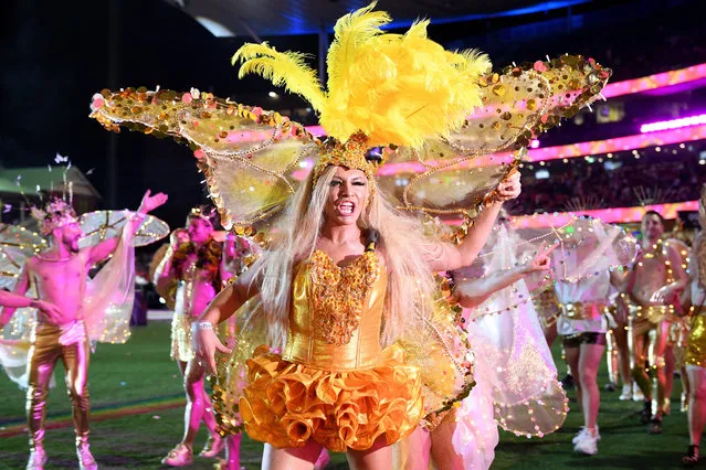 Participants take part in the 43rd annual Gay and Lesbian Mardi Gras parade at the SCG in Sydney, Australia, 06 March 2021. (Photo by Dan Himbrechts/EPA/EFE)