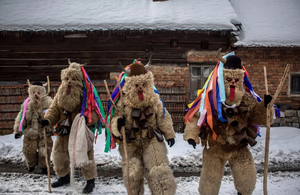 St. Nicholas and the Devil Visit Children Before Christmas