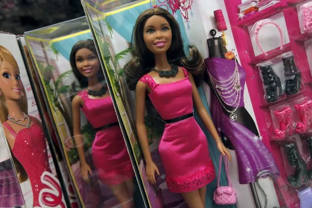 Barbie dolls are seen on display at a retail store in the Manhattan borough of New York City, January 28, 2016. (Photo by Mike Segar/Reuters)