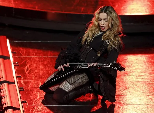 Madonna performs during her Rebel Heart Tour concert at Studio City in Macau, China February 20, 2016. (Photo by Bobby Yip/Reuters)