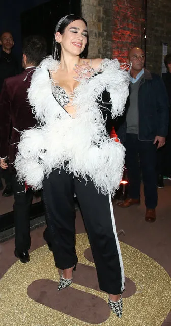Dua Lipa seen attending the Sony Music BRITS 2019 After Party at The Shard on February 20, 2019 in London, England. (Photo by Splash News and Pictures)