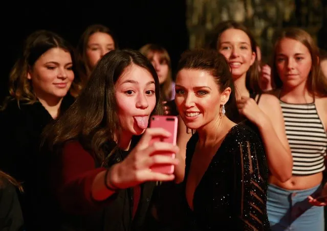 Dannii Minogue poses for a selfie with a fan in the crowd who sticks her tongue out at the 57th Annual Logie Awards at Crown Palladium on May 3, 2015 in Melbourne, Australia. (Photo by Scott Barbour/Getty Images)