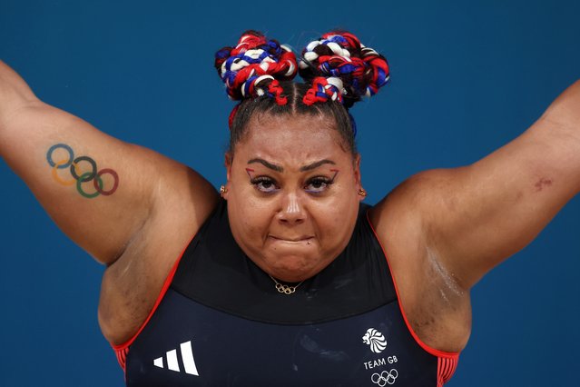 Emily Campbell of Team Great Britain competes during the Women’s +81kg, Gold Medal Event on day sixteen of the Olympic Games Paris 2024 at South Paris Arena on August 11, 2024 in Paris, France. (Photo by Lars Baron/Getty Images)