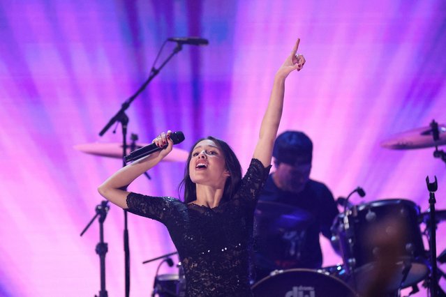 Olivia Rodrigo performs during the FireAid benefit concert for Los Angeles wildfire relief efforts in Inglewood, California, U.S., January 30, 2025. (Photo by Mario Anzuoni/Reuters)