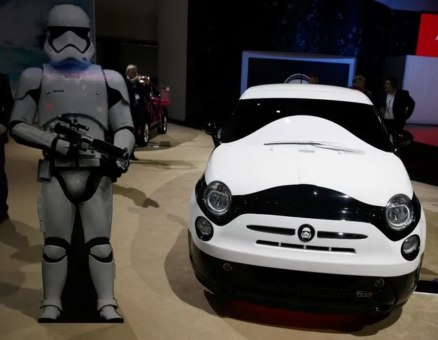 A Concept Fiat 500e Stormtrooper car is pictured at the LA Auto Show in Los Angeles, California, United States November 18, 2015. (Photo by Lucy Nicholson/Reuters)