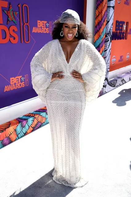 K. Michelle attends the 2018 BET Awards at Microsoft Theater on June 24, 2018 in Los Angeles, California. (Photo by Kevin Mazur/Getty Images for BET)