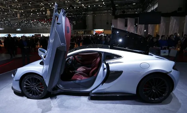 McLaren 570GT car is seen at the 86th International Motor Show in Geneva, Switzerland, March 1, 2016. (Photo by Denis Balibouse/Reuters)