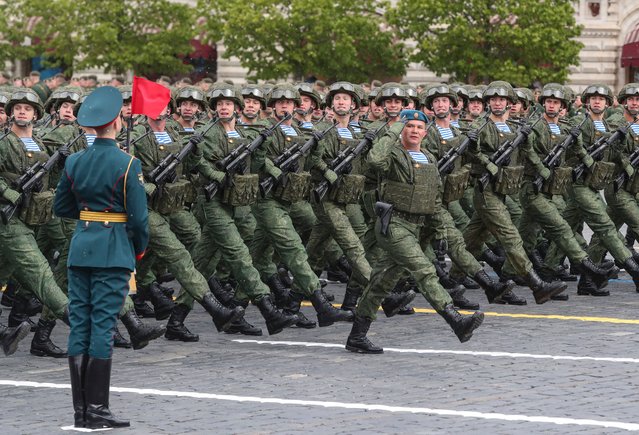 Russian servicemen take part in the Victory Day military parade on the Red Square in Moscow, Russia, 09 May 2024. Russia marks the 79th anniversary of the victory in World War II over Nazi Germany and its allies. The Soviet Union lost 27 million people in the war. (Photo by Maxim Shipenkov/EPA/EFE/Rex Features/Shutterstock)
