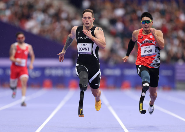 Mitchell Joynt of Team New Zealand competes in the Men's 200m T64 Round 1 Heats on day ten of the Paris 2024 Summer Paralympic Games at Stade de France on September 07, 2024 in Paris, France. (Photo by Fiona Goodall/Getty Images for PNZ)