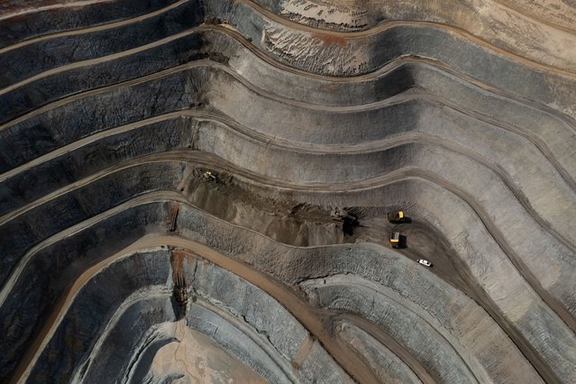 Aerial view of an iron ore mine in Congonhas, Minas Gerais state, Brazil on February 11, 2025. Brazil has no intention of entering a trade war with the United States, a government minister said on February 11, after US President Donald Trump imposed a 25-percent levy on steel. (Photo by Douglas Magno/AFP Photo)