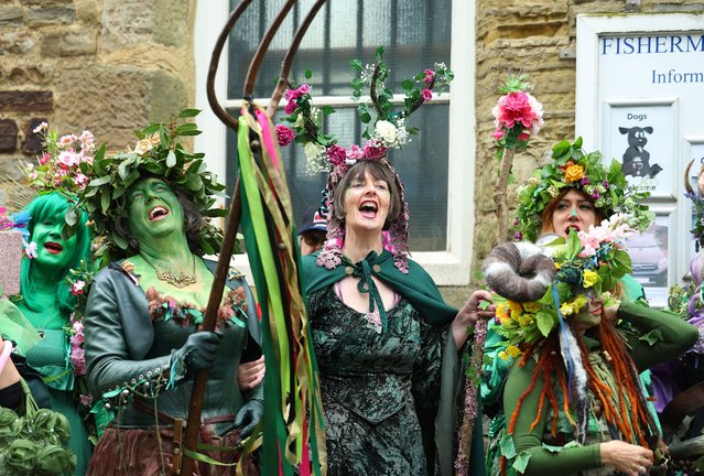 Participants attend the annual May Day bank holiday Jack In The Green parade and festival in Hastings, Britain, on May 6, 2024. (Photo by Toby Melville/Reuters)
