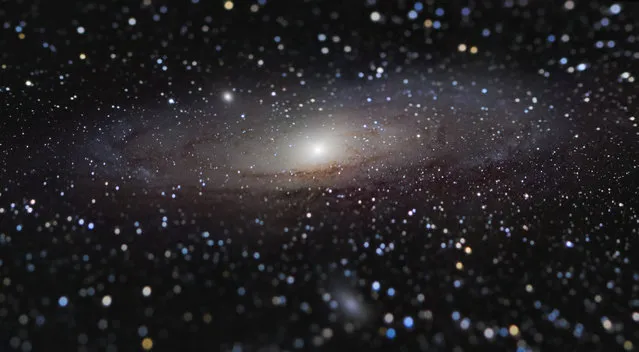 Overall winner and galaxies winner: Andromeda Galaxy at Arm’s Length? by Nicolas Lefaudeux (France). Have you ever dreamed of touching a galaxy? This version of the Andromeda galaxy seems to be at arm’s length among clouds of stars. Unfortunately, this is just an illusion, as the galaxy is still 2m light years away. To obtain the tilt-shift effect, the photographer 3D printed a part to hold the camera at an angle at the focus of the telescope. The blur created by the defocus at the edges of the sensor gives this illusion of closeness to Andromeda. (Photo by Nicolas Lefaudeux/2020 Astronomy Photographer of the Year)