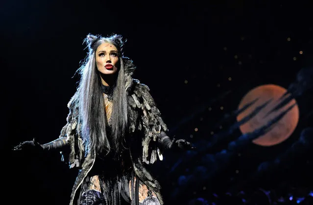 Cast member, Australian singer Delta Goodrem performs a scene during a media call for the musical Cats at the Capitol Theatre in Sydney, Australia, 30 October 2015. Goodrem will play the character Grizabella in Andrew Lloyd Webber's international hit show as it tours Australia over coming months. (Photo by Joel Carrett/EPA)