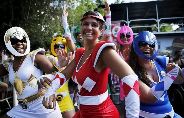 Revellers dressed as the “Power Rangers” take part in the “Desliga da Justica” carnival parade during pre-carnival festivities in Rio de Janeiro, Brazil, January 23, 2016. (Photo by Sergio Moraes/Reuters)