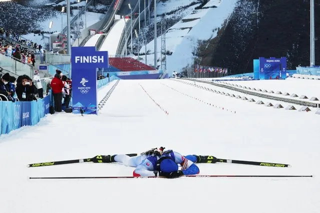 Simon Desthieux of France reacts after competing in Men's 20km Individual Biathlon event at National Biathlon Centre in Zhangjiakou, China on February 8, 2022. (Photo by Kim Hong-Ji/Reuters)